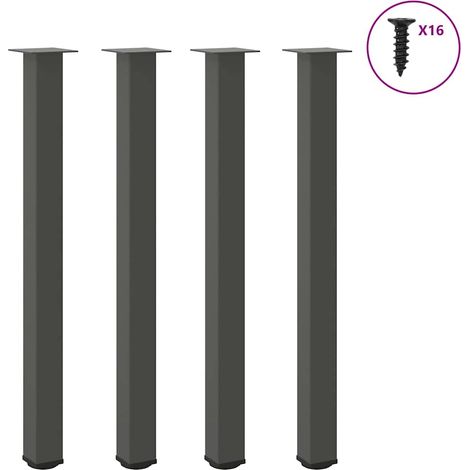 Bartischbeine 4 Stk. Anthrazit 110-112 cm Stahl