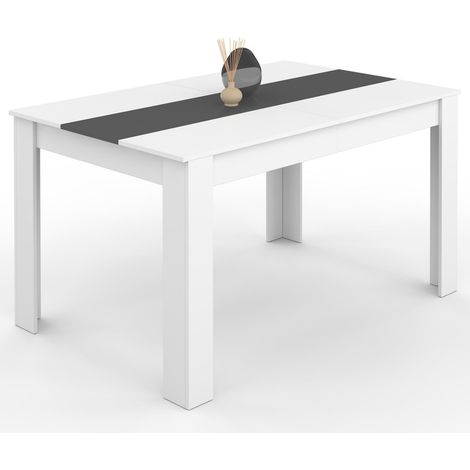 Tavolo da pranzo GEORGIA 6 persone bianco e grigio 140 CM