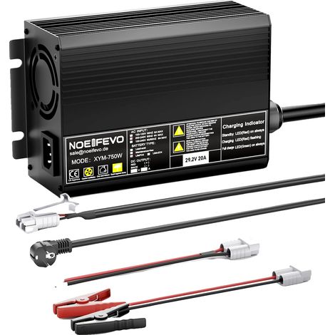 Chargeur de batterie au lithium, compatibilité 24V, haute efficacité, 20A, UE (1/2)