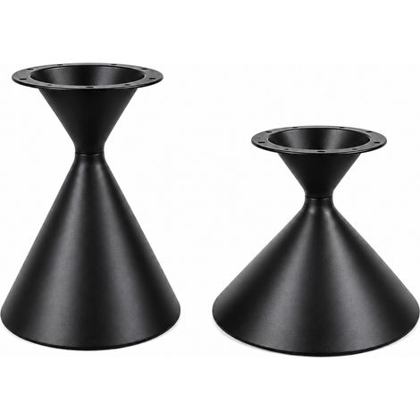 Juego de 2 patas de mesa de hierro – 1 superior y 1 inferior, con recubrimiento de polvo negro y almohadillas antideslizantes – solo las patas, tableros de mesa no incluidos (1/5)