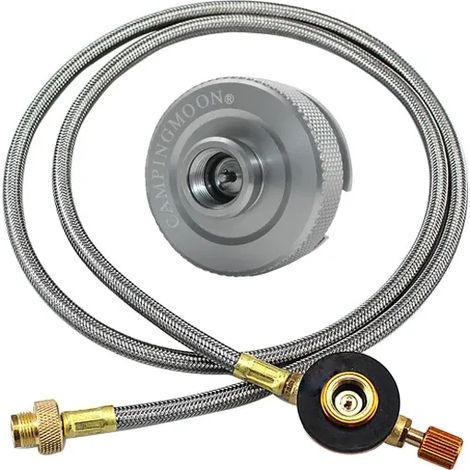 Adaptateur butane pour réchaud de camping, tube d'extension, convertisseur pour réchaud à gaz, connecteur, adaptateurs en alliage d'aluminium avec arrêt automatique, réchauds de cuisine portables (1/5)