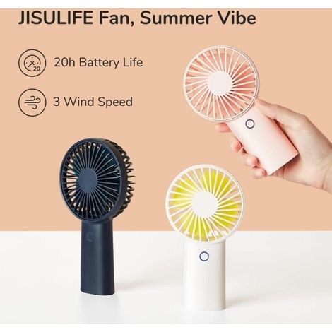 Ventilatore portatile BDD da 4000 mAh, mini ventilatore portatile, piccolo ventilatore ricaricabile tramite USB [5-20 ore di autonomia] Ventilatore personale a batteria con 3 velocità per uso esterno/ (1/3)
