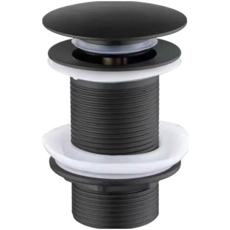 Desagüe negro para ducha y lavabo sin rebosadero, desagüe emergente universal negro para ducha y lavabo, tapón de desagüe sin rebosadero, tapón de desagüe sin rebosadero, desagüe emergente automático (1/4)