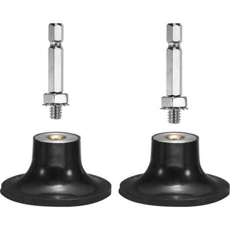 2Pcs 2" Porte Disque de Ponçage Rapide 6.35mm Porte Outil de Tige pour Meuleuse à Matrices Ponçage et Disques de Conditionnement, Noir (1/5)