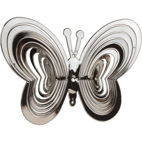2 carillons à vent rotatifs et réfléchissants - Papillon Argent (1/4)