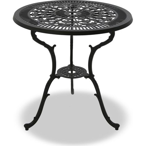 Homeology TABREEZ Garden & Patio Black Cast Aluminium Bistro Table (1/5)