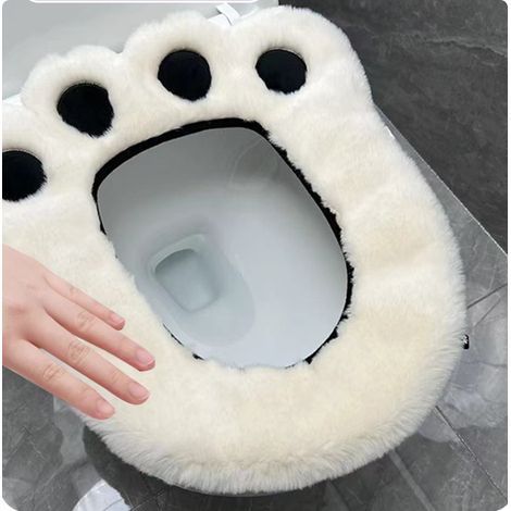 Coussin de siège de toilette adhésif en forme de patte d'ours, idéal en toutes saisons. (1/5)