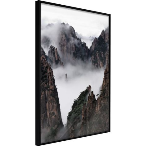 Affiche Murale Encadrée "Misty Valley" 30 x 42 cm Noir