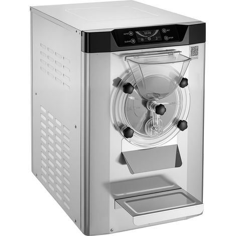 Mophorn Gewerbliche Eismaschine 2000 W 12–20 L/h, Tischgerät mit 6 L Edelstahlbehälter (304) & Selbstreinigungsfunktion, LED-Bedienfeld für Snackbars und Restaurants, Silber (1/5)