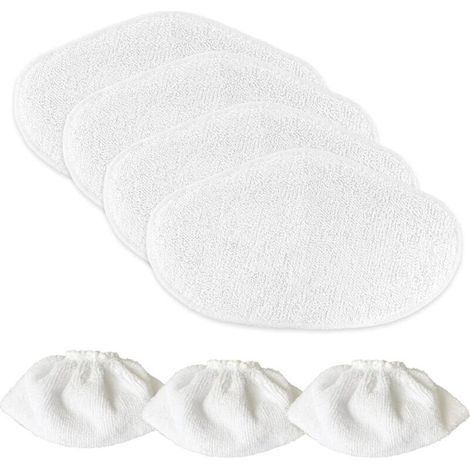 Serpillières Microfibres pour Polti Vaporetto PAEU0332 SV440 Double, SV450, SV460, 4 Lingettes Reutilisable de nettoyage, 3 PAEU0282 Sockettes de balai vapeur (1/4)