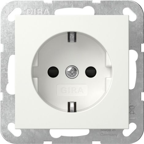 Gira SCHUKO-Steckd. SP o.Kr. System 55 Reinweiß [475503], 4755 03