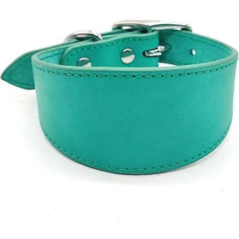 Breites, weiches Lederhalsband für Hunde, verstellbar mit weichem Futter, Größe L, smaragdgrün – Das ideale Accessoire für kleine Hunde. (99 Zeichen)
