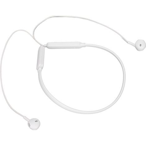 IPX7 wasserdichtes Bluetooth-Nackenband, Geräuschunterdrückung, tiefer Bass, flexibel, kabellos, für Sport, Weiß (1/5)