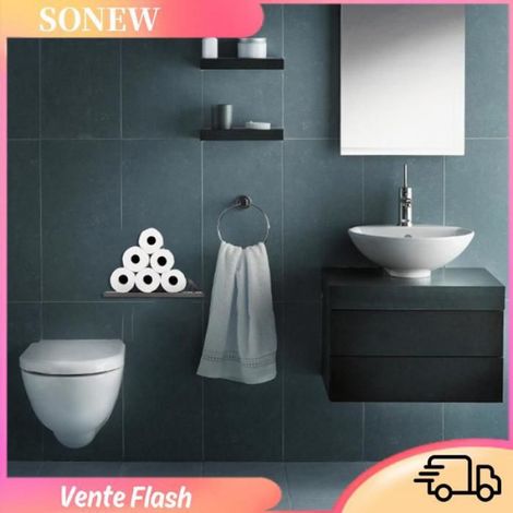 Sonew Porte-papier hygiénique Étagère flottante porte-papier toilette, organisateur mural moderne pour rouleaux de luminaire bain (1/5)