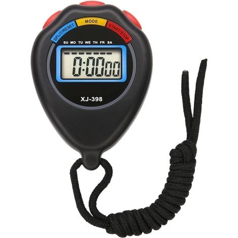 Chronomètre Numérique Multifonction, Minuterie De Sport Numérique Portable, Écran LCD, Chronographe De Course À Pied, Arrêt(Black) (1/4)