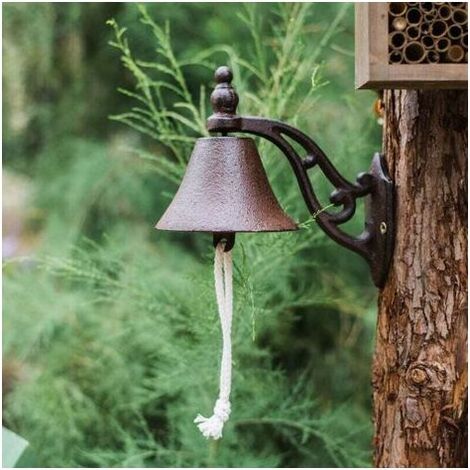 Wandmontierte Türklingel aus Eisen im Landhausstil für Haus, Garten und Eingangstürdekoration, geeignet für den Innen- und Außenbereich in Gärten, Höfen und auf Bauernhöfen (1/5)