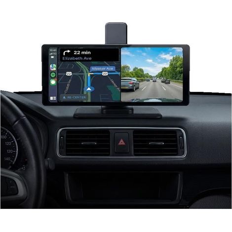 Ecran multimédia de voiture 10" Carplay/Android Auto/MirrorLink avec DashCam intégrée Fixation tableau de bord Noir Bigben (1/4)