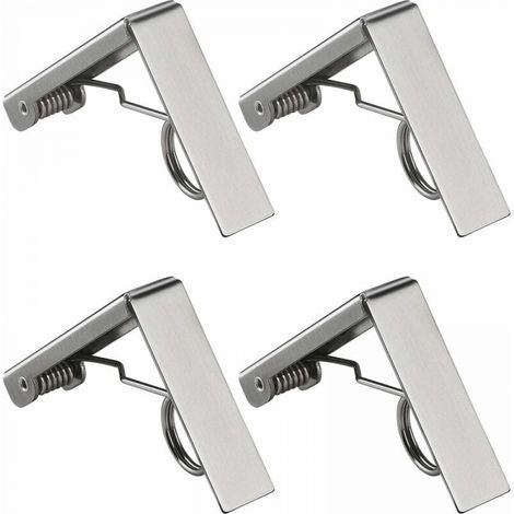 4-teiliges Tischdeckenclip-Set, Tischdeckenclips aus Edelstahl, federbelasteter Tischdeckenhalter