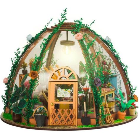 Coin lecture - Kit de bricolage pour construire un serre-livres en 3D - Jolie pergola verte - 22 x 22 x 17 cm (1/5)