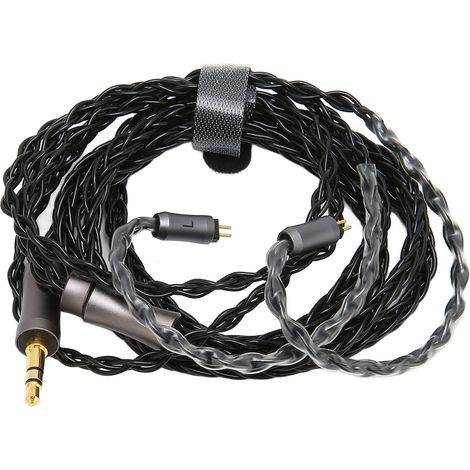 Câble audio 3.5mm 8 cœurs argenté 1,2m, fiche 2 broches pour casque MP3 MP4, conducteur plaqué argent (1/5)