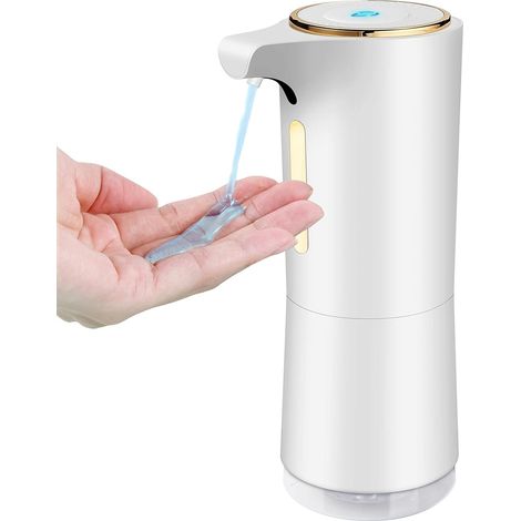 Distributeur Automatique Gel Désinfectant, 300ml Distributeur de Savon Automatique avec USB Rechargeable, IPX4 Distributeur Savon Automatique de Savon Etanche pour Cuisine Et Salle de Bains (1/5)