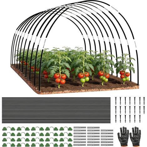 Greenhouse Tunnel Hoop, 30 Fiberglass Stems for Raised Bed - Removable Reusable Arches for Protecting Vegetables, Fruits and Plants in the Garden (1/5)
