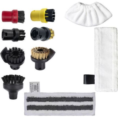 Set of 10 accessories for Kärcher SC1, SC2, SC3, SC4 and SC5 steam cleaners: replacement brushes and cloths. (1/4)