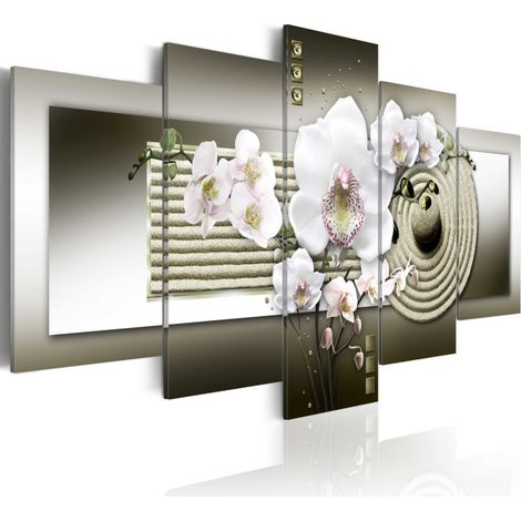 Tableau Imprimé "Orchid & Zen Garden in Grey" 100 x 200 cm (1/2)