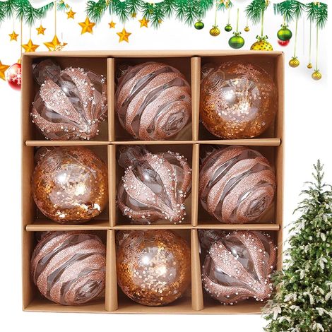 Lot de décorations de Noël Décorations de Noël Pendantes Saisonnières Boules Incassables Ornementales pour maison salon appartement photo vitrine de magasin activité en classe célébration de fêt (1/5)