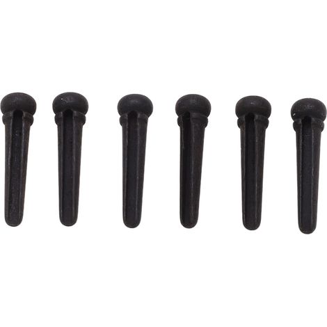 schwarze Ebenholz-Gitarrenwirbel, 6er-Set, lang, robust, schlicht und elegant, für Standardgitarren (1/5)