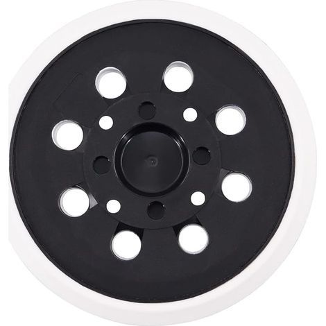 Schleifteller für Bosch 125 mm mit Klettverschluss, 8 Löcher, mittlere Härte mit Zubehörsystem für PEX 300/400 AE / 4000 AE/Advanced Orbit 18 Exzenterschleifer (Weiß) (1/5)