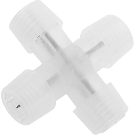 PrimeMatik - Conector en cruz tubo-tubo de 2 pin para cables de 1 cm de diámetro con protectores y fundas termoretráctiles
