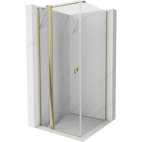 Mexen Mist T Duschkabine schwenkbar 110 x 110 cm, transparent, gold - 8A4T-110-110-50-00 (1/5)