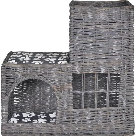 Arbre à chat/maison pour chat/château pour chat en osier avec coussins