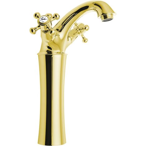 ANTEA Mitigeur de Lavabo haut avec Bonde Pop Up (H) 245mm, doré