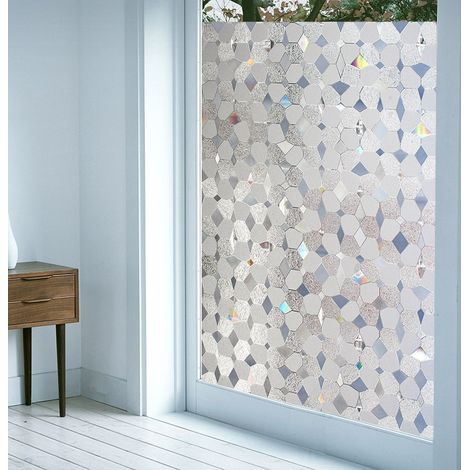 Ahlsen Película de privacidad para vidrieras: película decorativa 3D para privacidad de ventanas, sin pegamento, película extraíble para el hogar y la oficina, película decorativa anti-UV para ventana (1/5)