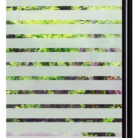 Film électrostatique pour fenêtre (45 x 200 cm), motif rayures givrées, idéal pour le bureau, la cuisine, la chambre et la maison (1/4)