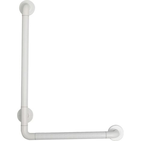 Barre de Maintien Douche Antidérapante, poignée en L,FixéE Au Mur, pour baignoire chambre à coucher balustrade d'escalier, blanc,60 40 cm (1/5)