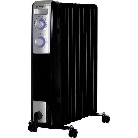 Orbegozo RN 2500 Radiatore Olio 11 Elementi 2500W Luce LED Termostato Regolabile Raccoglitori Rotelle Nero (1/4)
