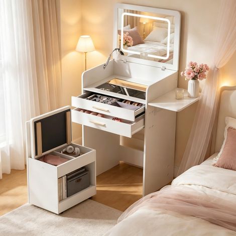 Repose-pieds / pouf, assise d'appoint, complément canapé, déco salon, éclairage LED, grand rangement, bureau intégré, confort ajouté, complément d'assise (1/5)