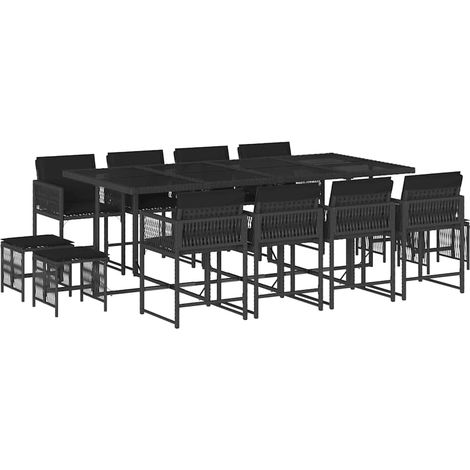 Maison Exclusive - Set comedor de jardín con cojines 13 pzas ratá (1/5)