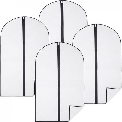 Lot de 4 housses pour vêtements à suspendre avec zip - 60 x 120 cm - Opaque - Vivezen (1/5)