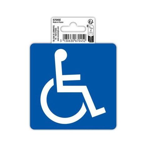 Signalétique - Adhésif - Accès handicapés - 10x10cm - PVC