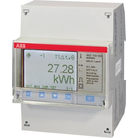 Compteur A42 Monophase Mbus Mesure InDirecte 6A Steel Mid 2CMA100242R1000 ABB 831231 (1/2)