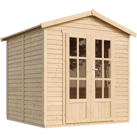 Wooden Garden Office TIMBELA M351FB, Modern Garden Cabin to Work from Home, Large Pine and Spruce Garden Room W8ft x L7ft x H8ft, Lockable Garden House, Home Office, Workshop, Garden Studio (1/5)
