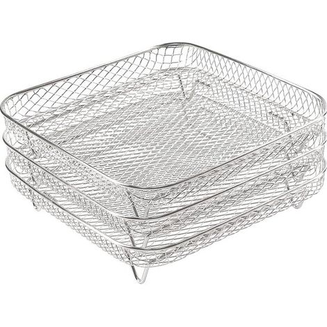 Rejilla para freidora de aire, cesta deshidratadora acero inoxidable 304, multifuncionales freidoras/hornos (20,5 x 20,5 x 8,5 cm), fácil limpiar (1/5)