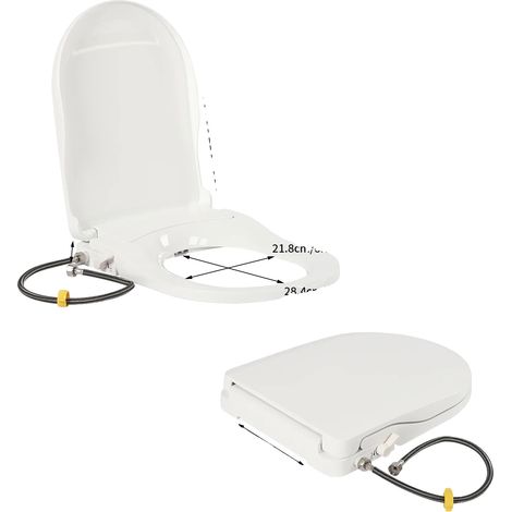 Bidet-Toilettensitz, Dualdüsen, umweltfreundliches Design, WEISS (1/2)