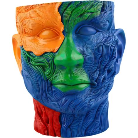 Pot de fleurs en forme de tête de Bouddha, idéal pour les plantes et les fleurs. (1/5)