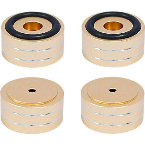 Quatre pieds de support d'isolation pour haut-parleurs, en alliage d'aluminium, avec fonction d'absorption des chocs, compatibles avec les haut-parleurs, les lecteurs CD, les amplificateurs, etc., cou (1/5)