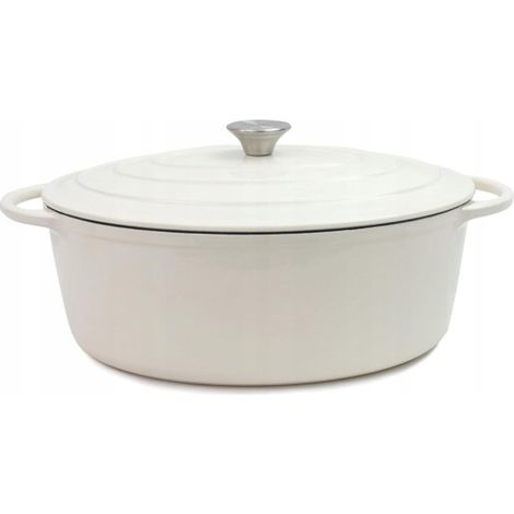 Tierra Ovaler Gusseisentopf 30 cm 4 l Creme NOIS